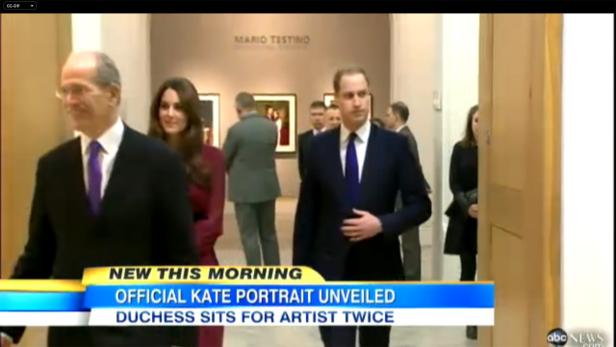 Prinz William und Herzogin Kate bei der Enthüllung eines Porträts.