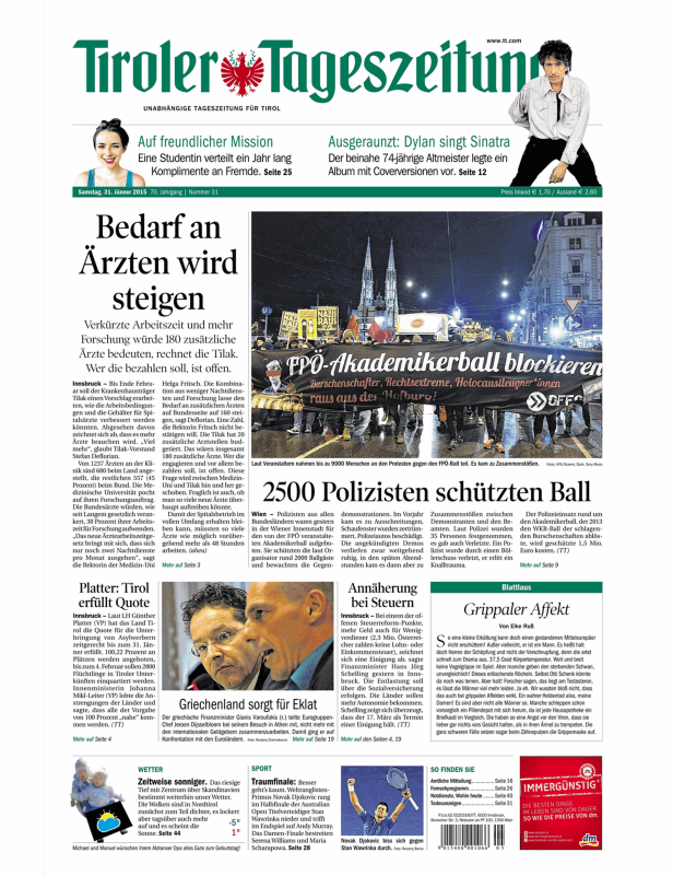 Titelseiten vom 31.01.2015