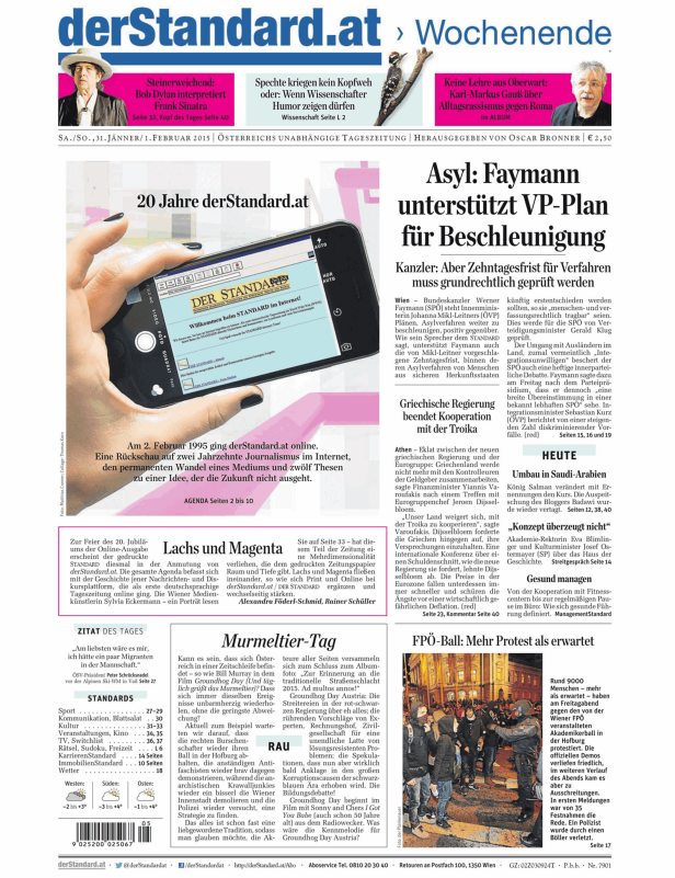 Titelseiten vom 31.01.2015