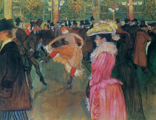 Gemälde von Henri de Toulouse-Lautrec, das eine Tänzerin im Moulin Rouge zeigt.