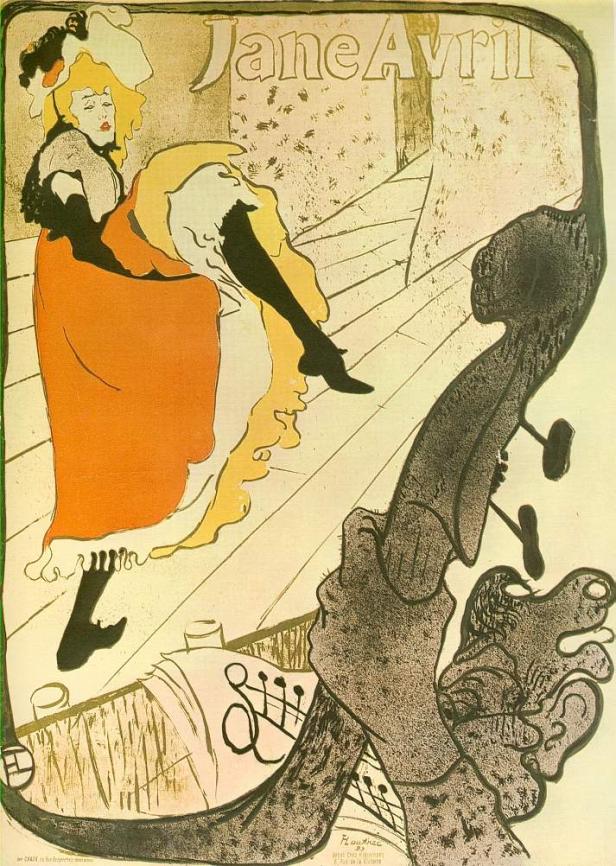 Das Plakat von Henri de Toulouse-Lautrec zeigt die Tänzerin Jane Avril.