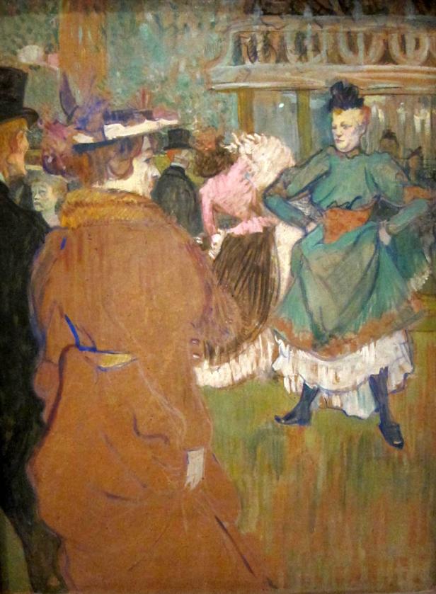 Gemälde von Henri de Toulouse-Lautrec, das eine Szene im Moulin Rouge zeigt.