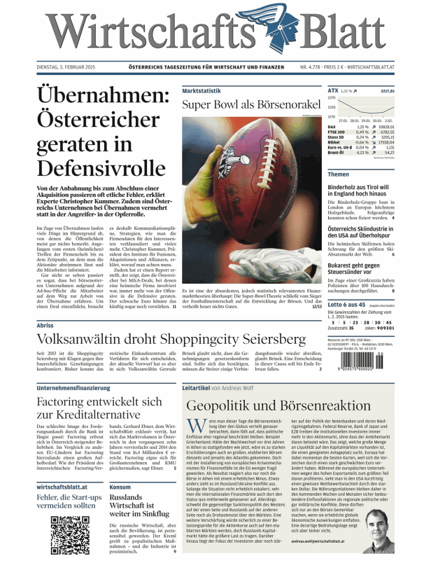 Eine Hand hält einen Football vor dem Hintergrund einer Börsenstatistik zum Super Bowl.