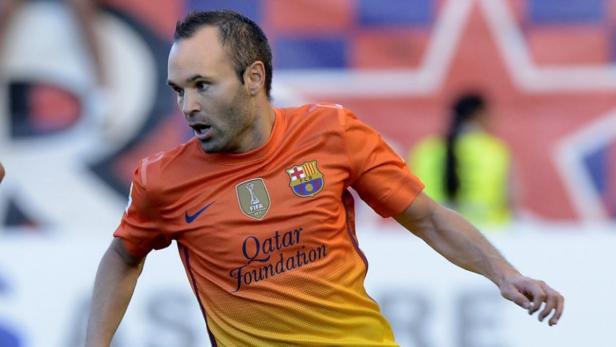 Andrés Iniesta im Trikot des FC Barcelona während eines Spiels.