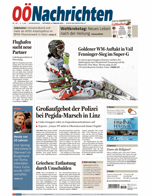 Die österreichische Skirennläuferin Anna Fenninger feiert ihren Sieg im Super-G in Vail.