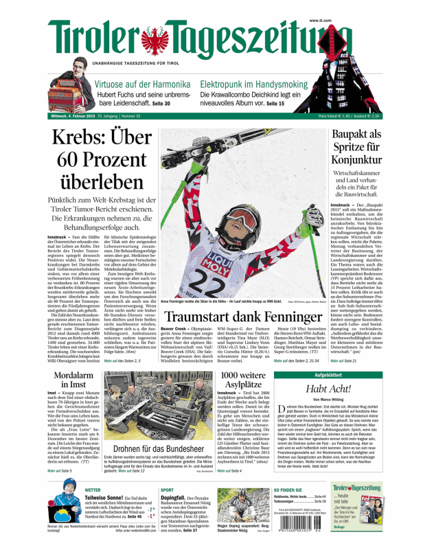 Anna Fenninger reckt die Skier in die Höhe bei der alpinen Ski-Weltmeisterschaft.