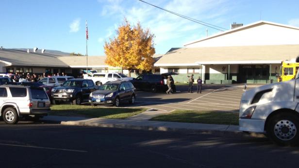 Investigators are at the scene of shooting at Spar