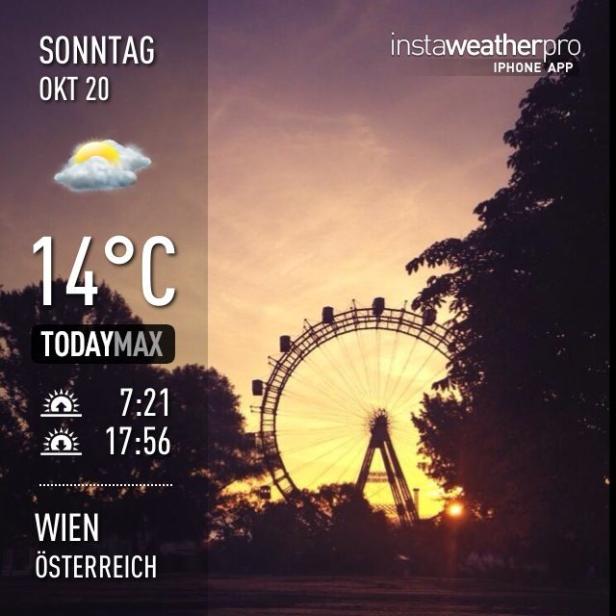 Das Wiener Riesenrad im Abendlicht, aufgenommen am Sonntag, 20. Oktober.