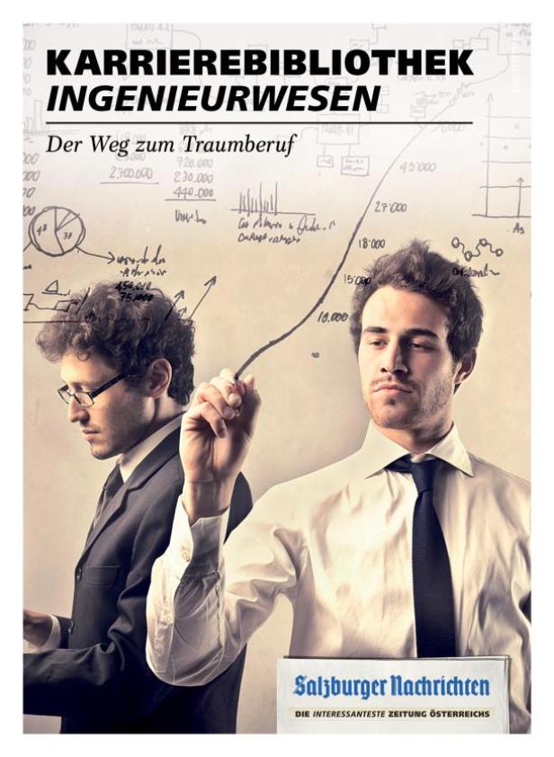 (bilder alle c: salzburger nachrichten) Zwei Männer vor einer Wand mit technischen Zeichnungen und Diagrammen.