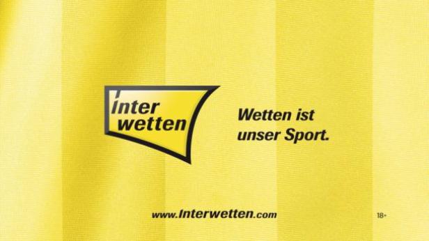 Gelber Hintergrund mit dem Interwetten-Logo und dem Slogan „Wetten ist unser Sport“.