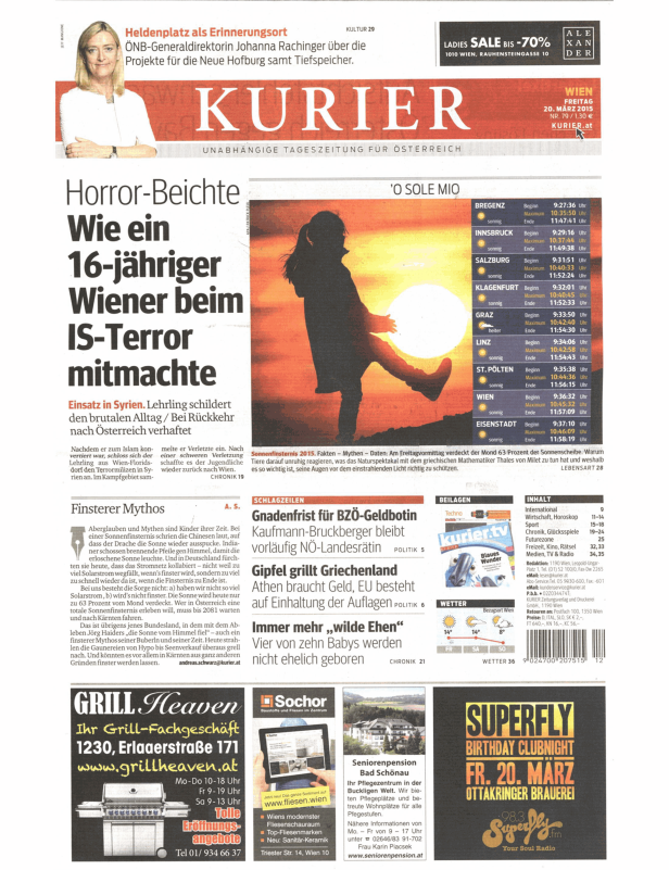 Titelseiten vom 20.03.2015