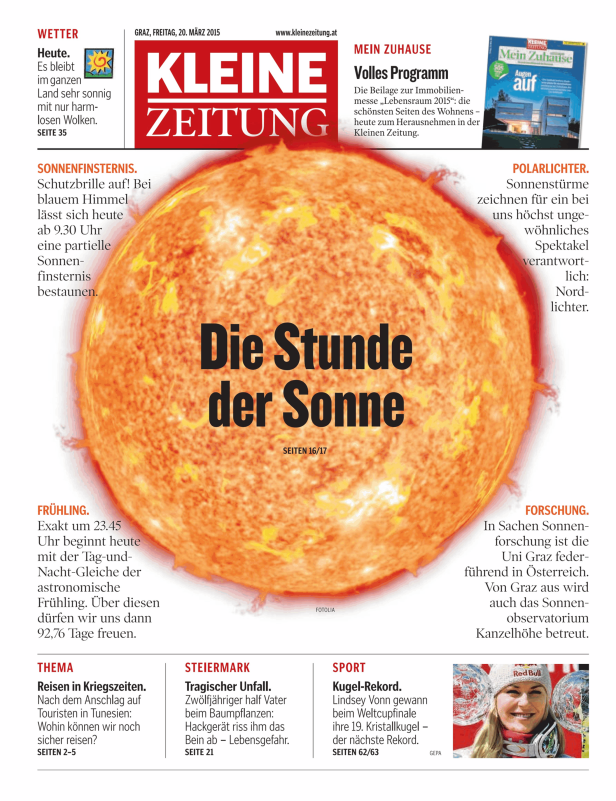Titelseiten vom 20.03.2015