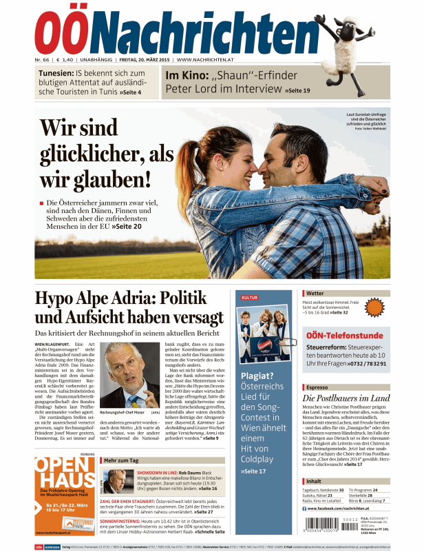 Titelseiten vom 20.03.2015