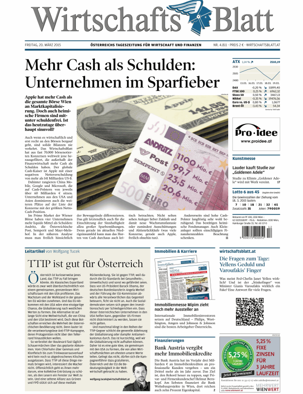 Titelseiten vom 20.03.2015