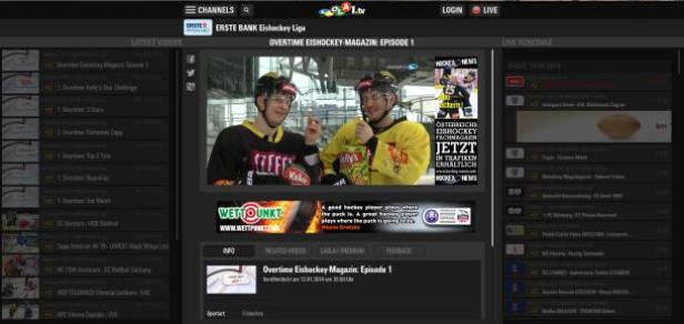 Zwei Eishockeyspieler im „Overtime Eishockey-Magazin: Episode 1“.