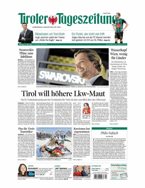 Titelseiten vom 21.03.2015