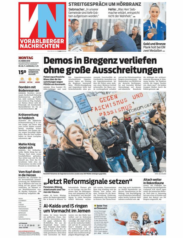 Titelseiten vom 23.03.2015