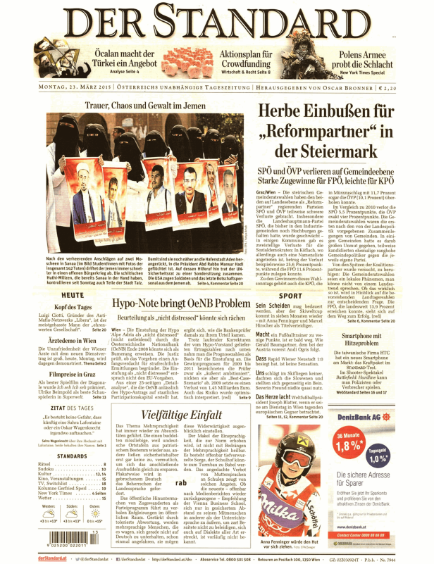 Titelseiten vom 23.03.2015