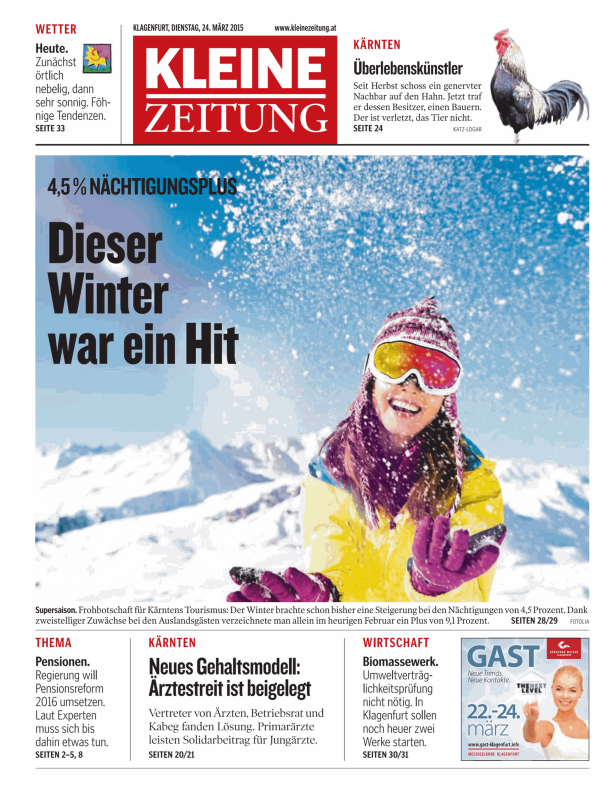 Titelseiten vom 24.03.2015