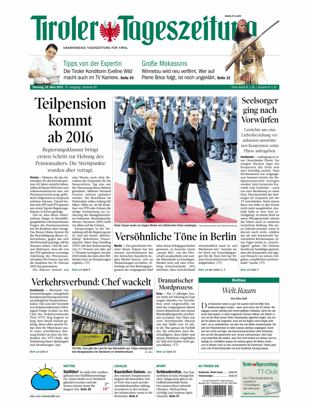 Titelseiten vom 24.03.2015