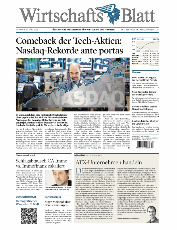 Titelseiten vom 25.03.2015