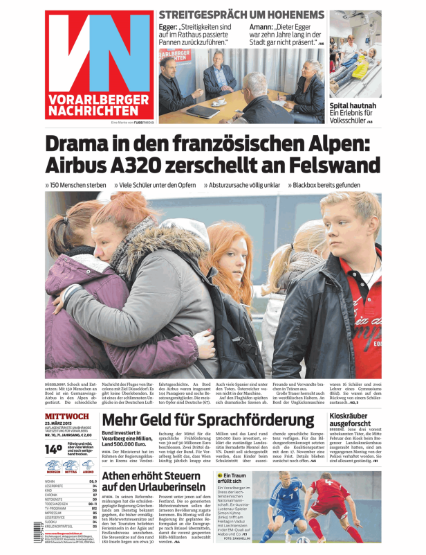 Titelseiten vom 25.03.2015