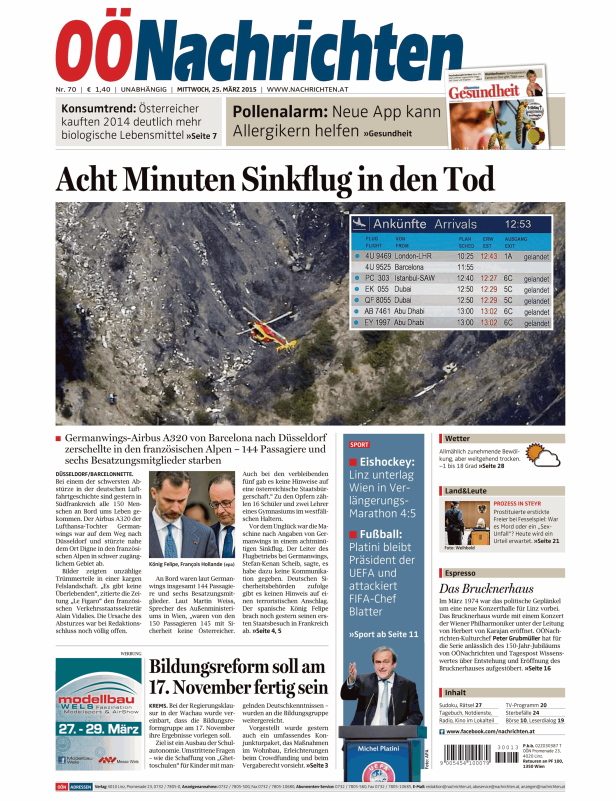 Titelseiten vom 25.03.2015