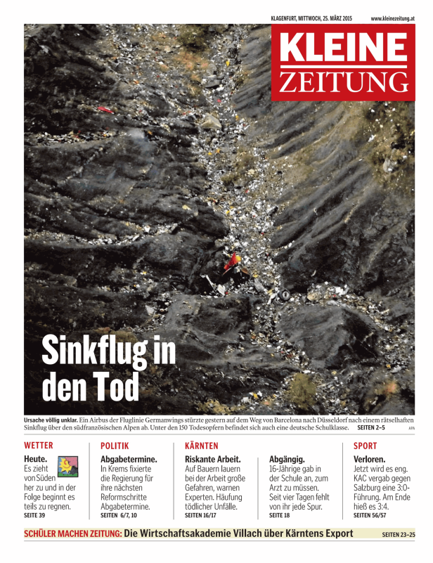 Titelseiten vom 25.03.2015