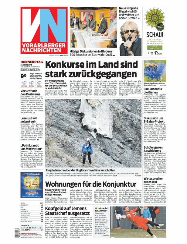 Titelseiten vom 26.03.2015