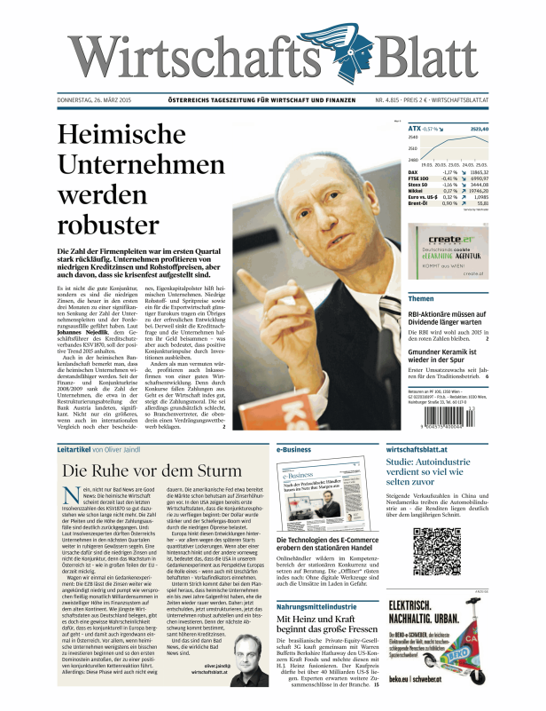 Titelseiten vom 26.03.2015