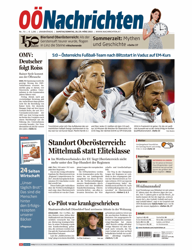 Titelseiten vom 28.03.2015