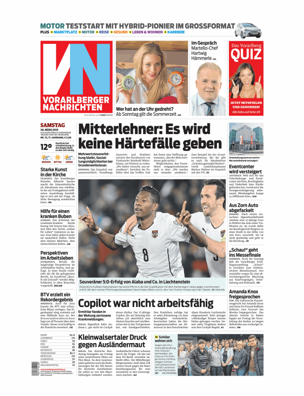 Titelseiten vom 28.03.2015