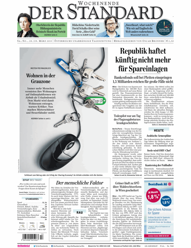 Titelseiten vom 28.03.2015
