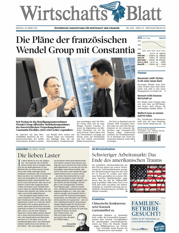 Titelseiten vom 30.03.2015