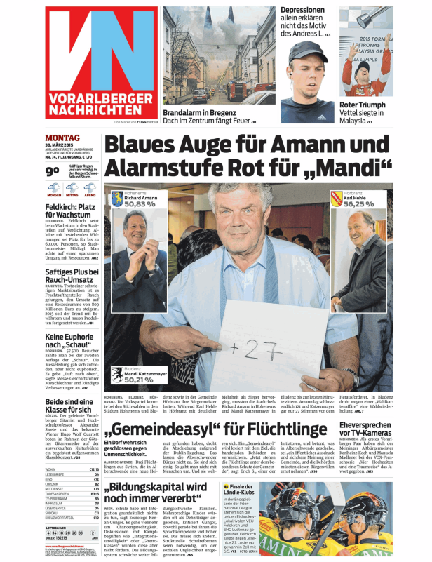 Titelseiten vom 30.03.2015