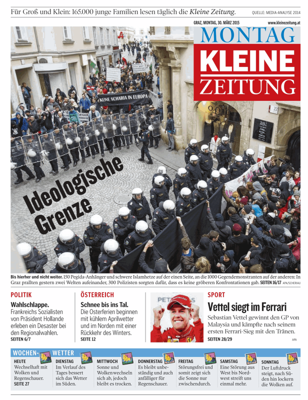 Titelseiten vom 30.03.2015