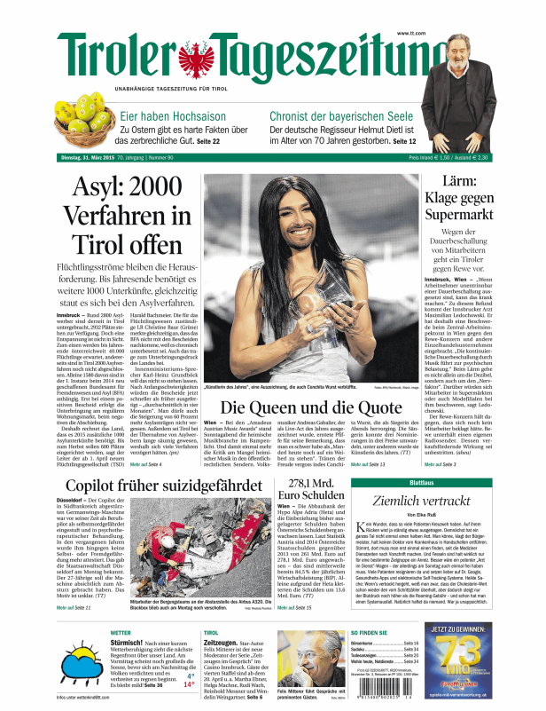 Titelseiten vom 31.03.2015