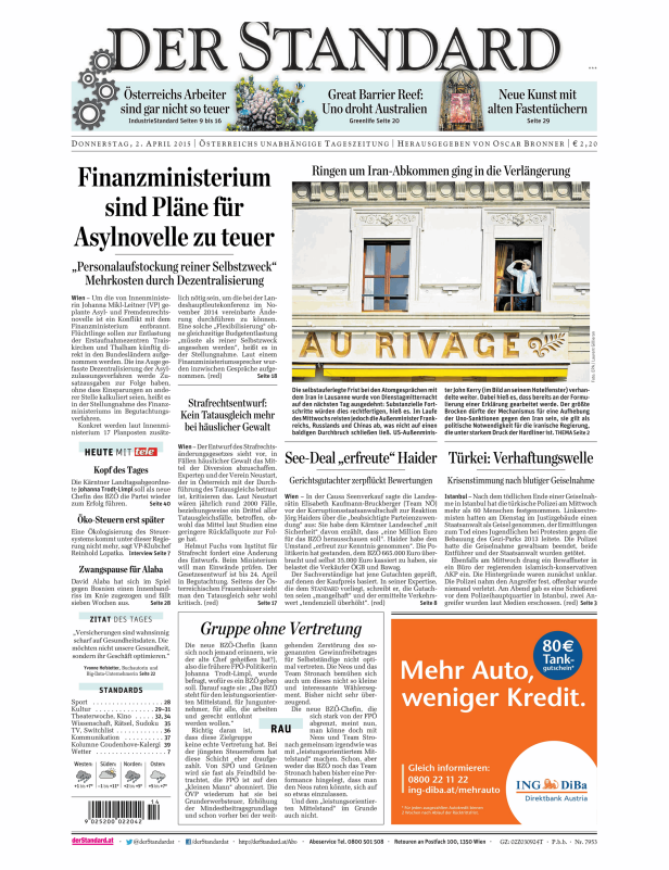 Titelseiten vom 02.04.2015