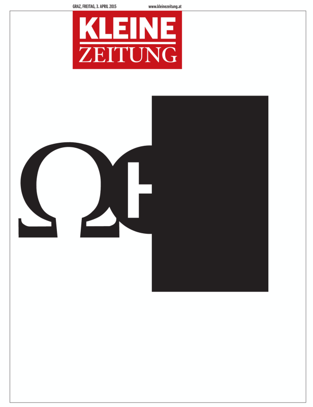 Das Logo der Kleinen Zeitung mit einem Omega-Symbol und einem schwarzen Rechteck.