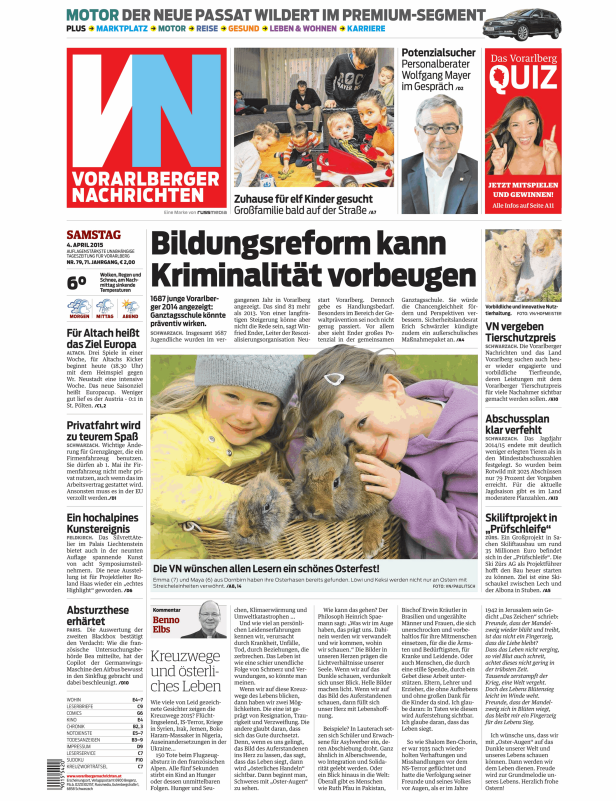 Titelseiten vom 04.04.2015