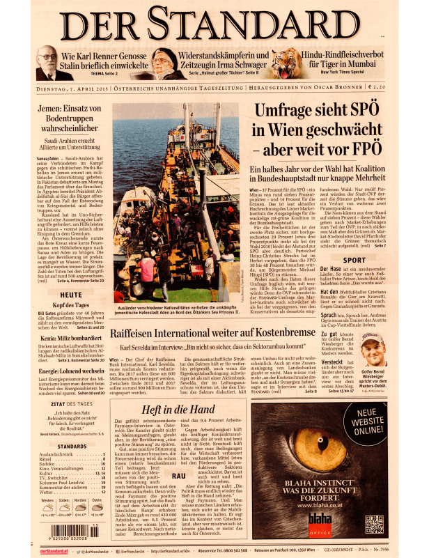 Titelseiten vom 07.04.2015