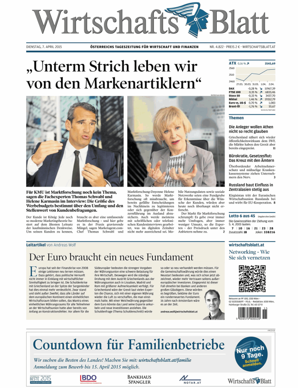 Titelseiten vom 07.04.2015