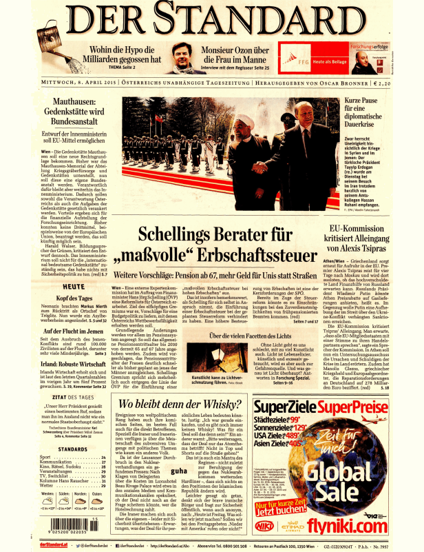 Titelseiten vom 08.04.2015