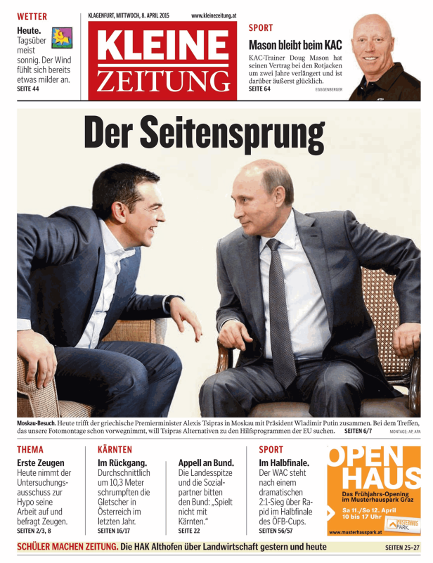 Titelseiten vom 08.04.2015