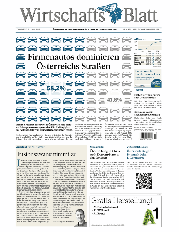 Titelseiten vom 09.04.2015