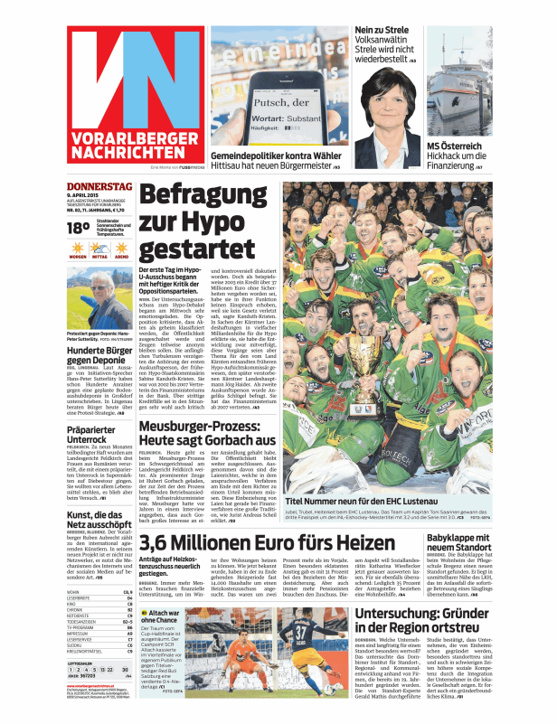 Titelseiten vom 09.04.2015