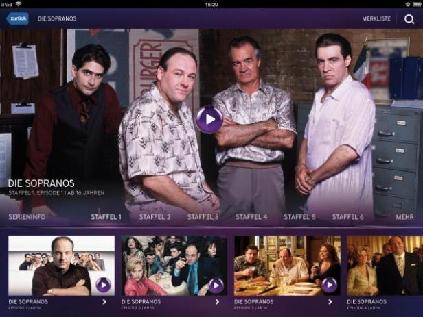 Sky Snap in der iPad-Version. (c: sky) Sky gegen Netflix