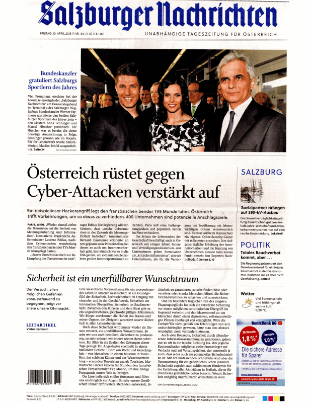 Titelseiten vom 10.04.2015