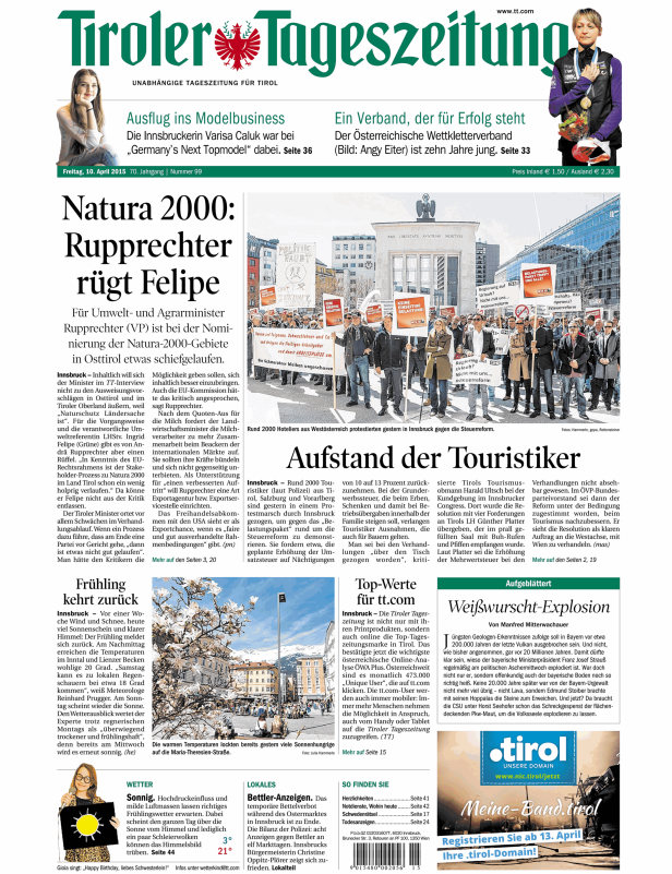 Titelseiten vom 10.04.2015