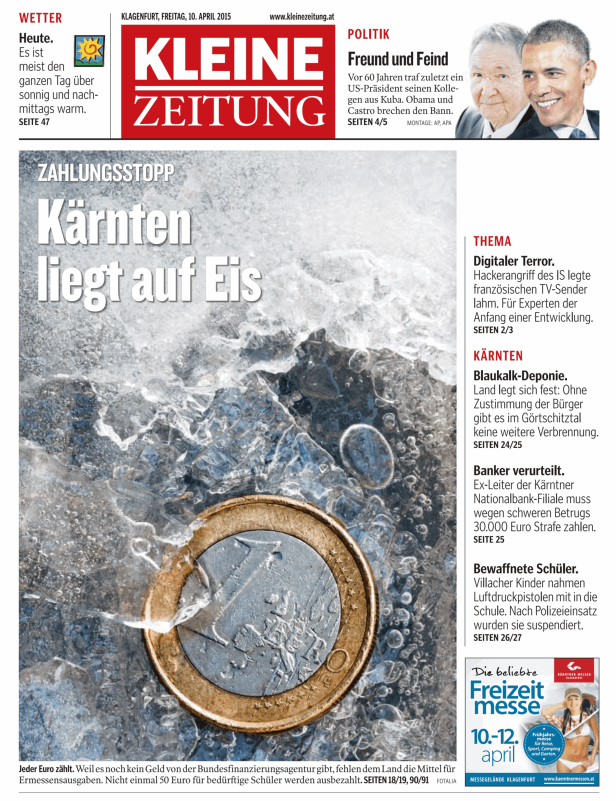 Titelseiten vom 10.04.2015